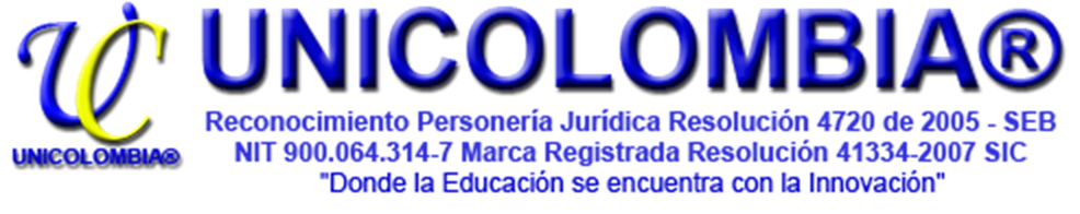 Logo institucional de UNICOLOMBIA